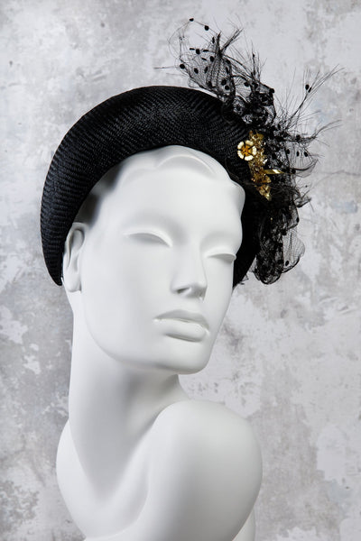 Beaded Parisisal Straw Halo Headband - Farrell - Maggie Mowbray Millinery