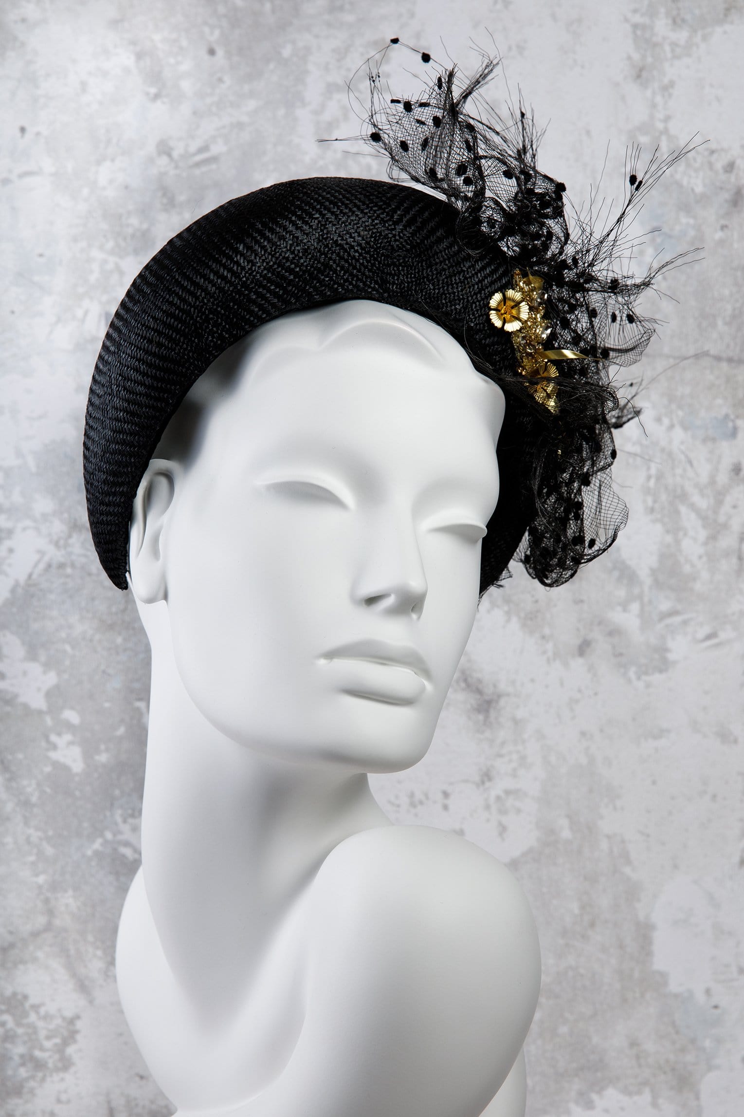 Beaded Parisisal Straw Halo Headband - Farrell - Maggie Mowbray Millinery