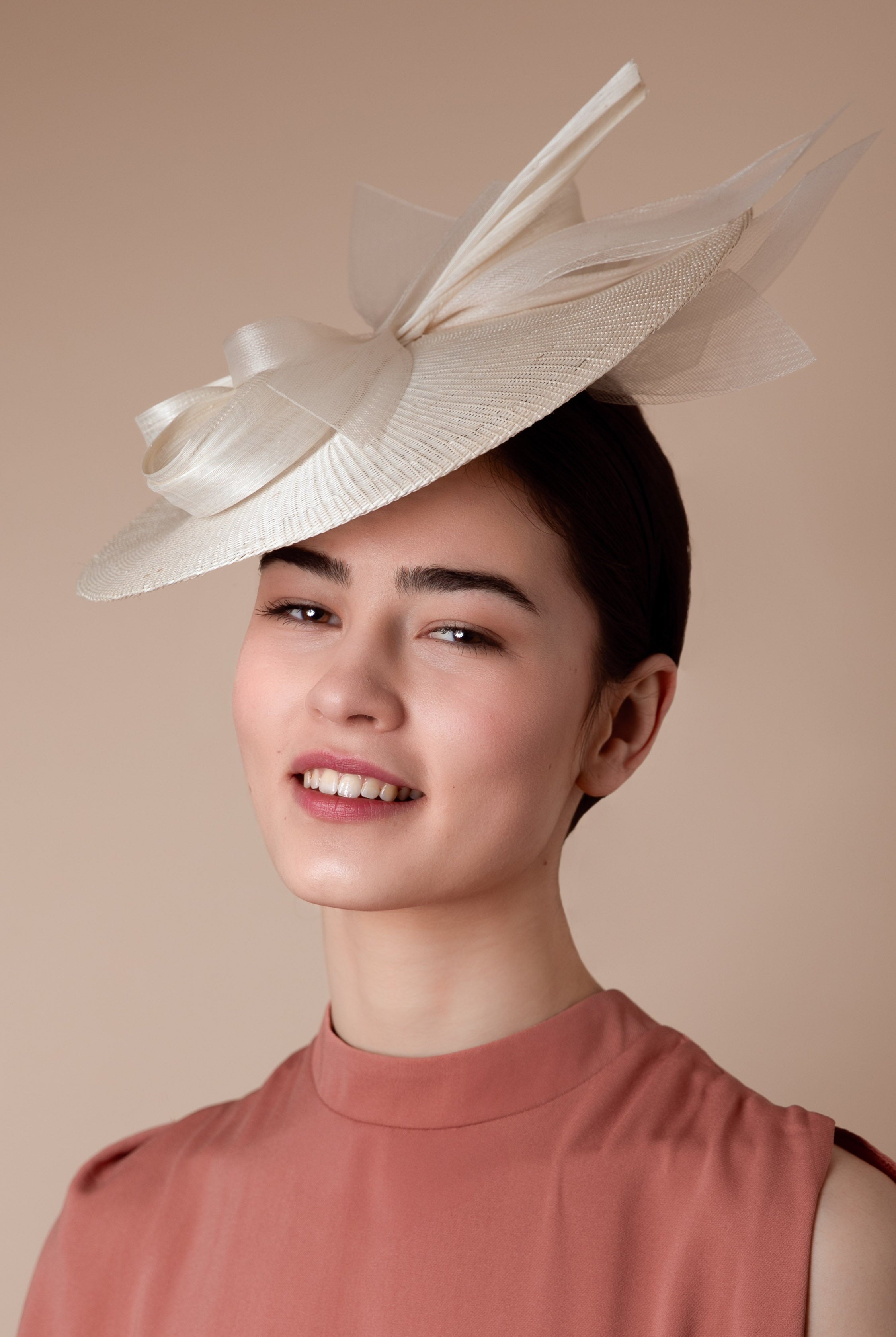 Buntal Disc Hat with Silk Abaca - Acacia - Maggie Mowbray Millinery
