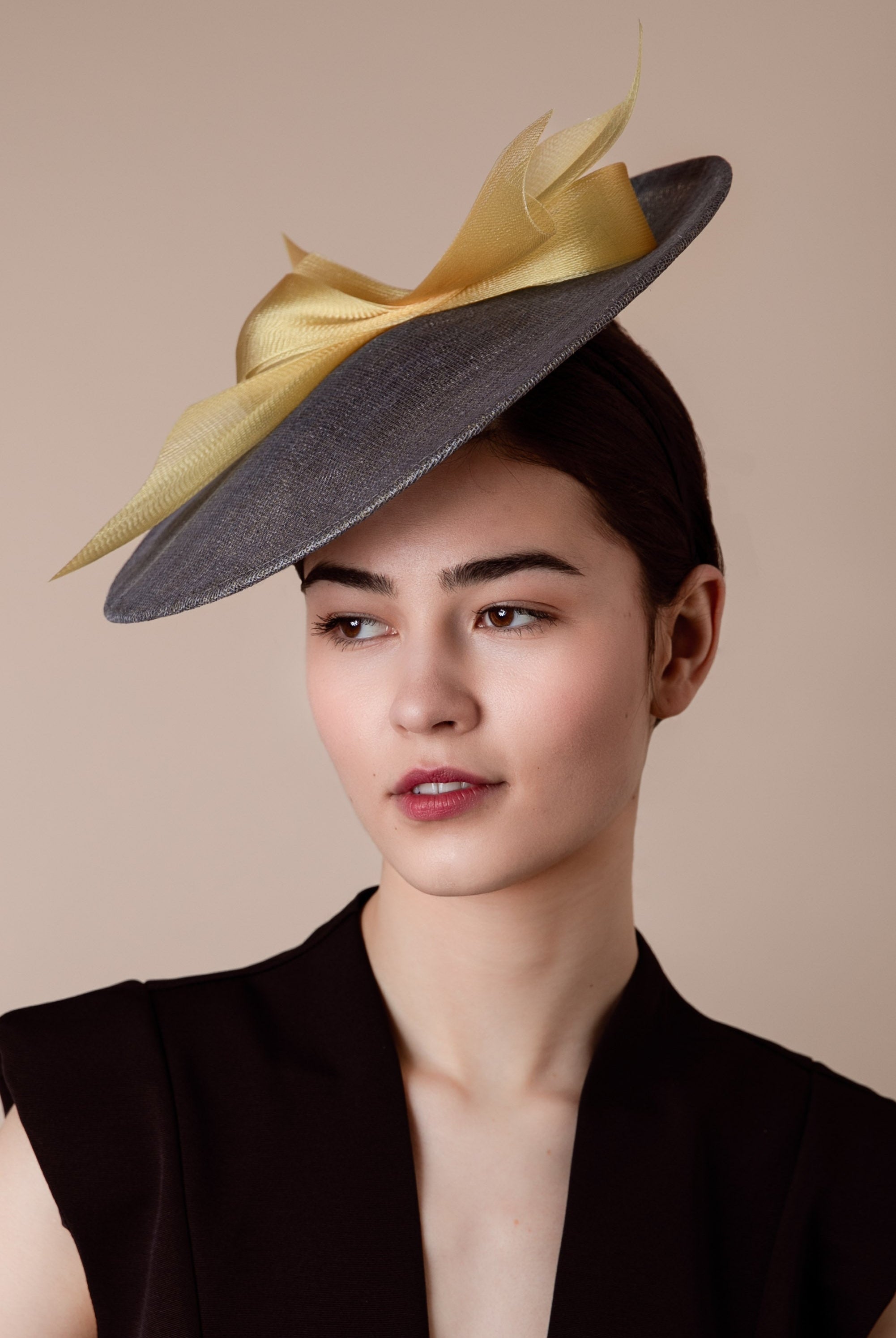 Disc Hat with Bow Detail - Kalina - Maggie Mowbray Millinery