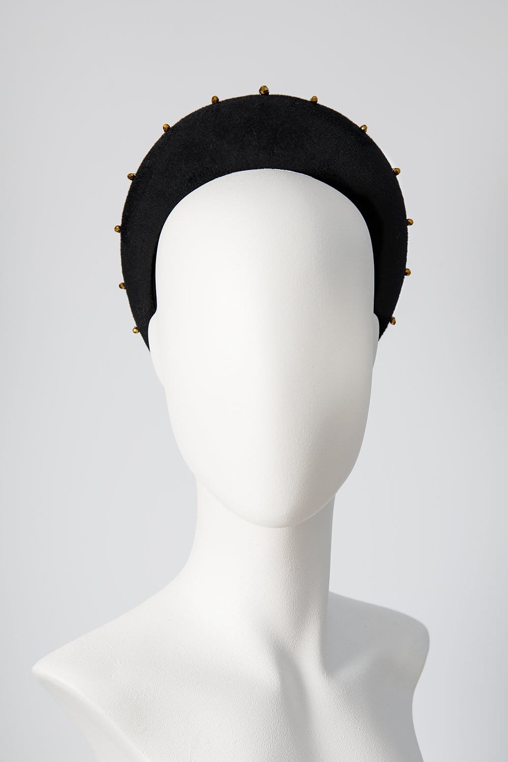 Halo Headpiece with Gold Beading - Maggie Mowbray Millinery