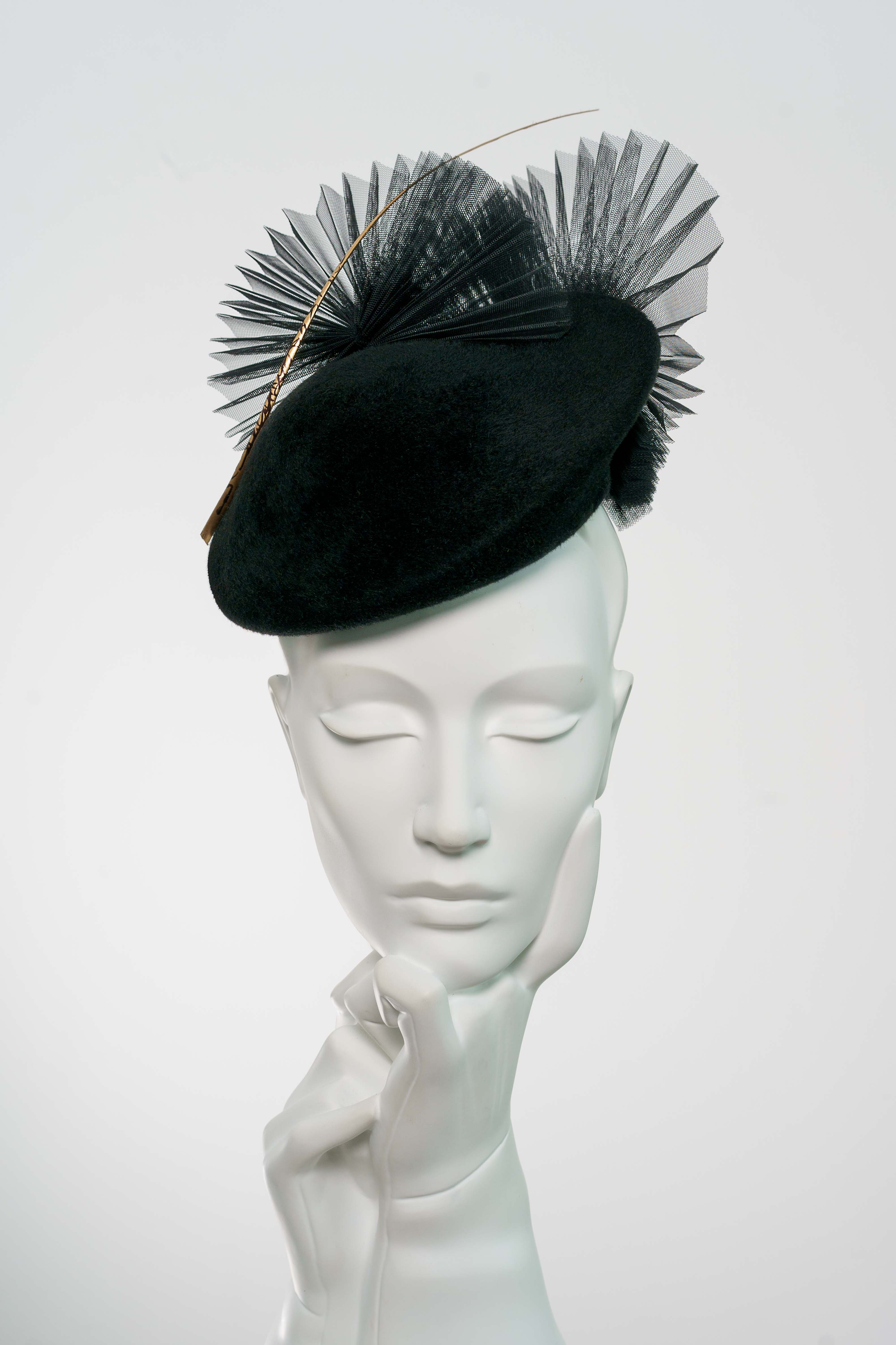 Occasion Hat with Pleated Details - Ava - Maggie Mowbray Millinery