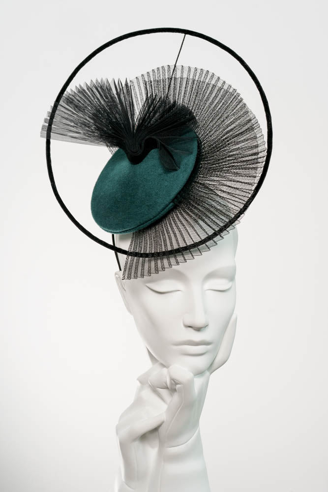 Statement Hat with Pleats - Farah - Maggie Mowbray Millinery