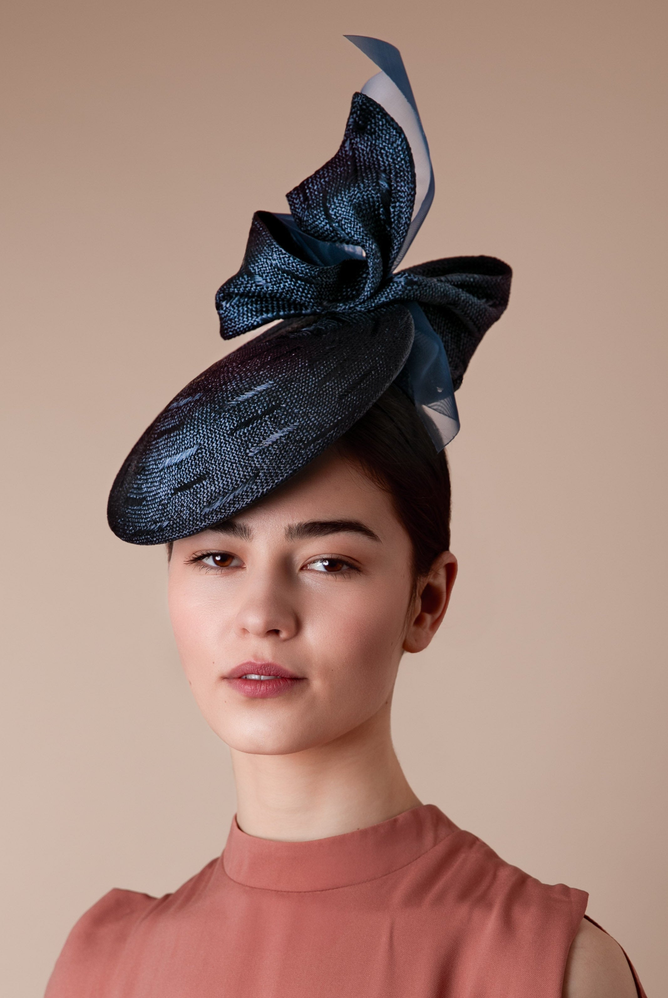 Straw Disc Hat With Bow - Briar - Maggie Mowbray Millinery