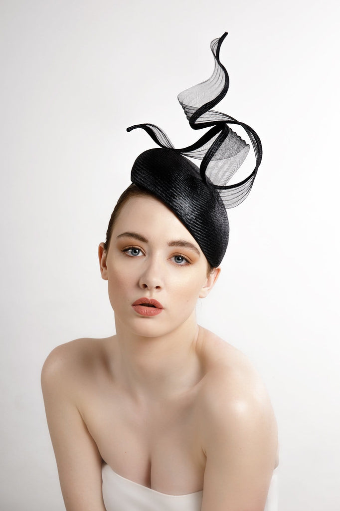 Cocktail Hat with Twist - Evgenia - Maggie Mowbray Millinery