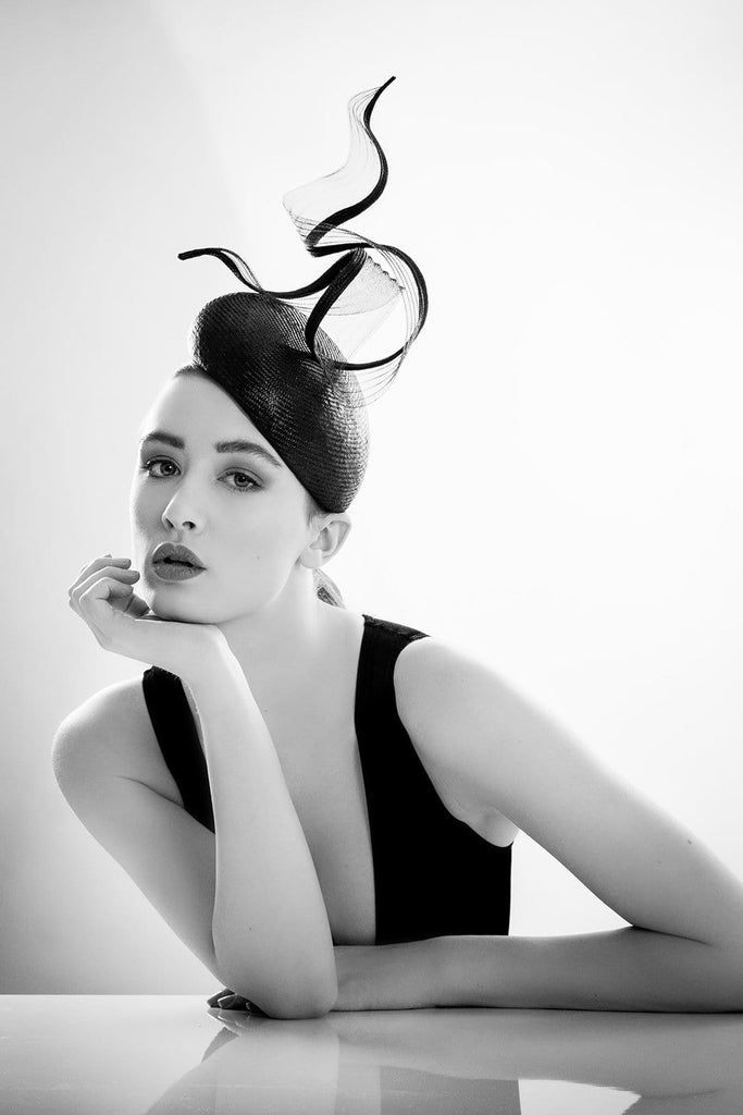 Cocktail Hat with Twist - Evgenia - Maggie Mowbray Millinery