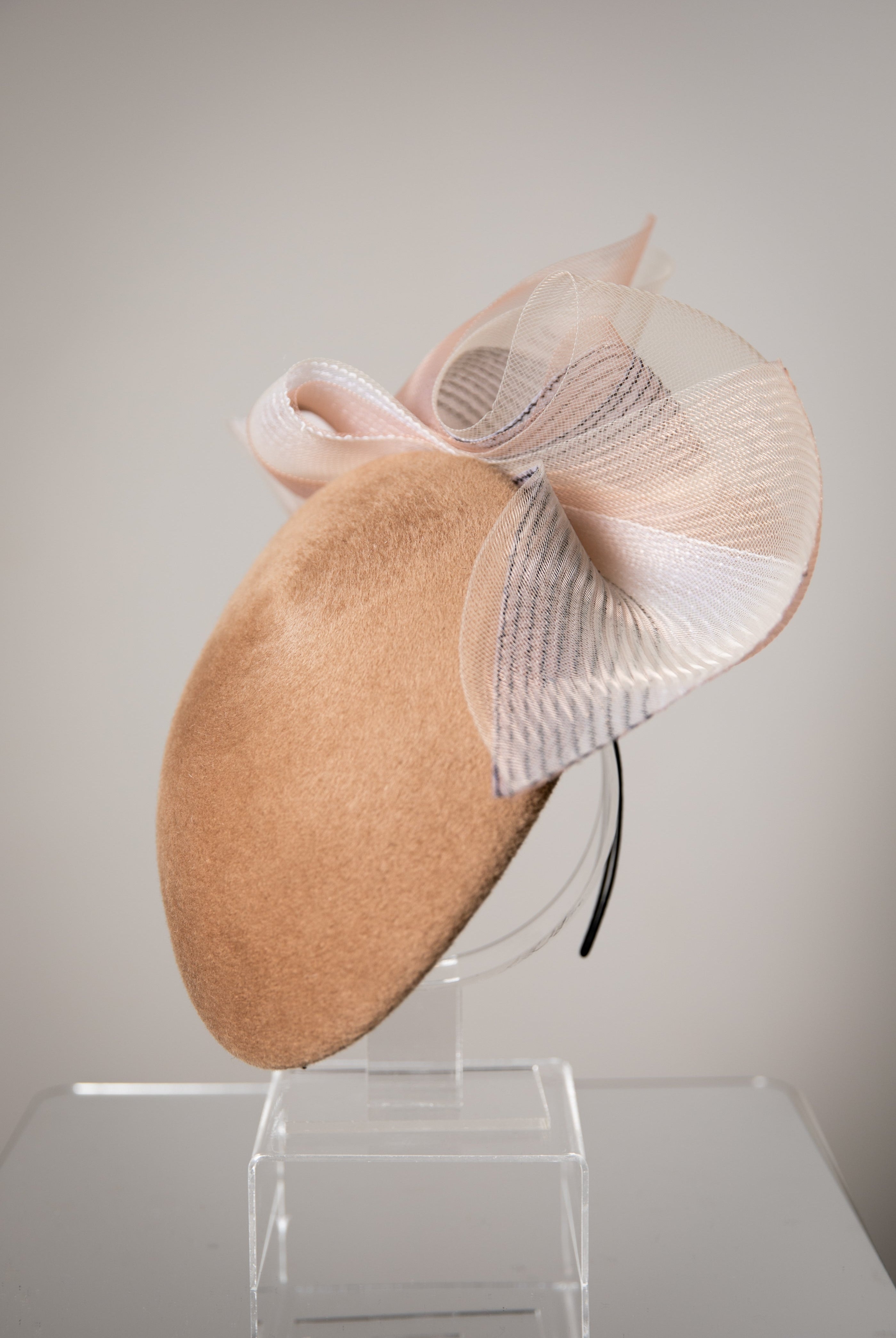 Felt Occasion Hat with Crin - Onda - Maggie Mowbray Millinery