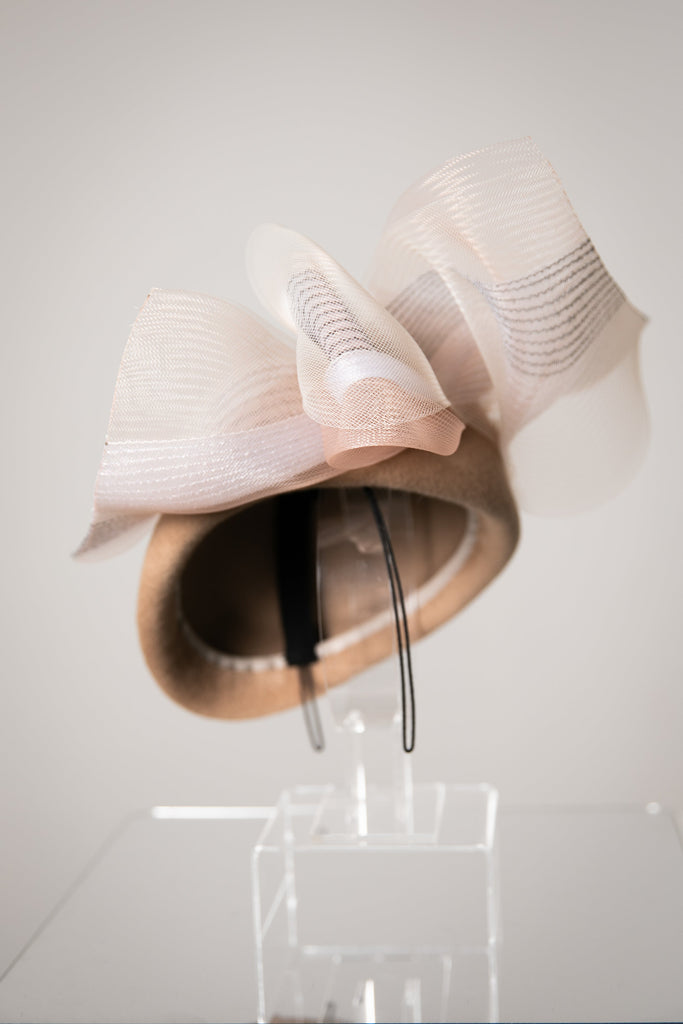 Felt Occasion Hat with Crin - Onda - Maggie Mowbray Millinery