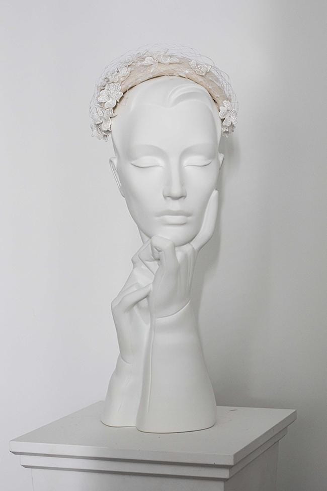 Floral Lace Headband - Ianthia - Maggie Mowbray Millinery