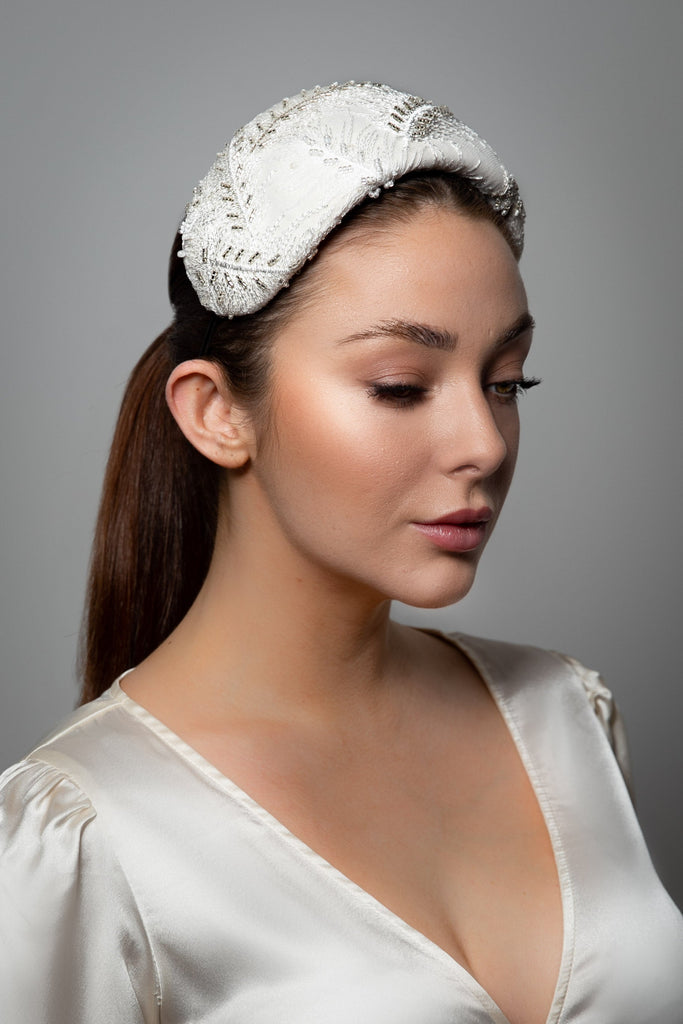 Headband with Feather Lace - Fi - Maggie Mowbray Millinery