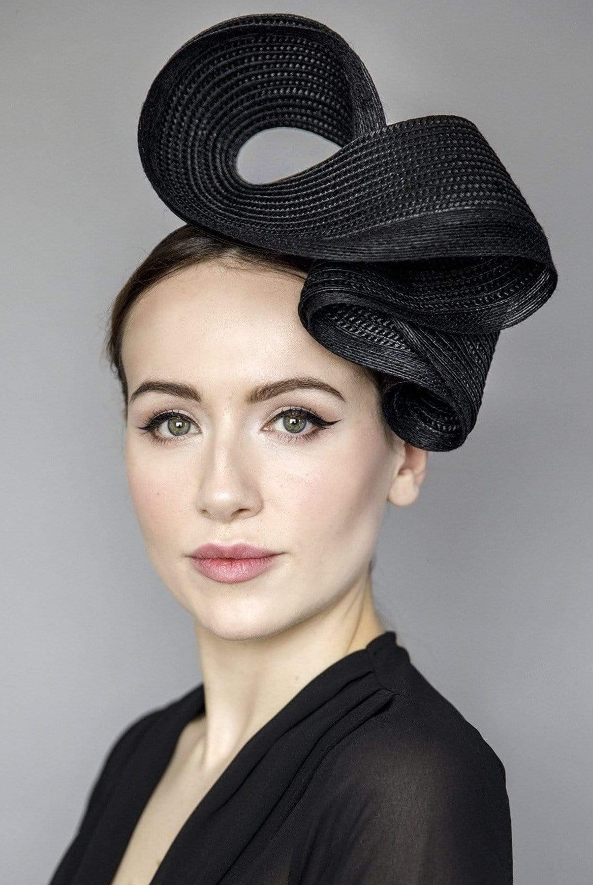 Ladies Day Hat - Ink Swirl - Maggie Mowbray Millinery