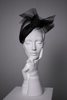 Occasion Hat with Crin Bow - Aine - Maggie Mowbray Millinery