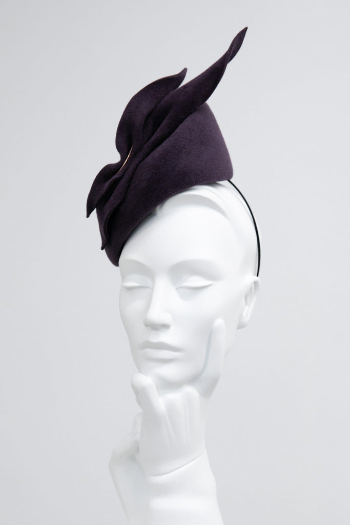 Percher Style Cocktail Hat - Crisanta - Maggie Mowbray Millinery