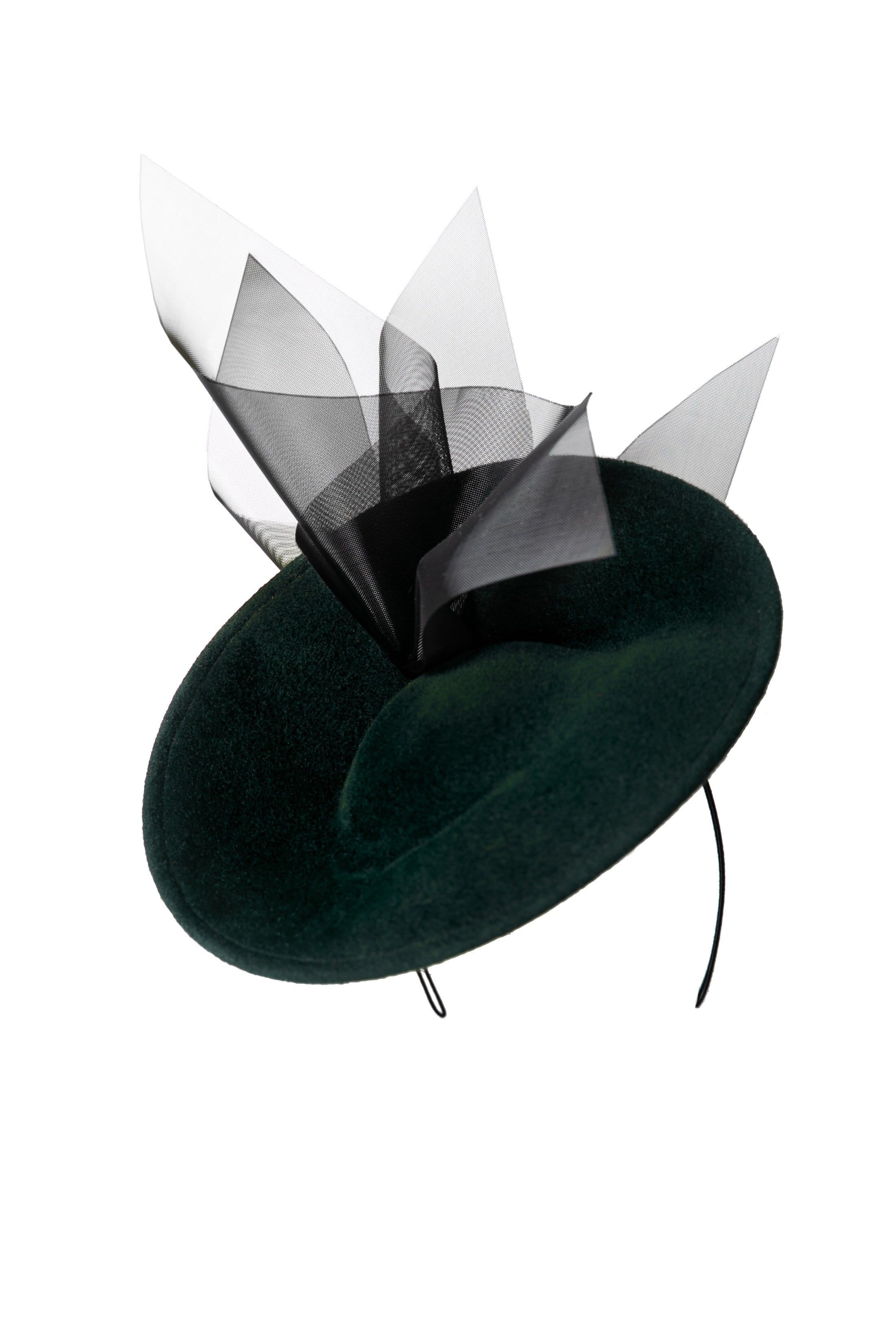 Saucer Hat With Crin- Eila - Maggie Mowbray Millinery