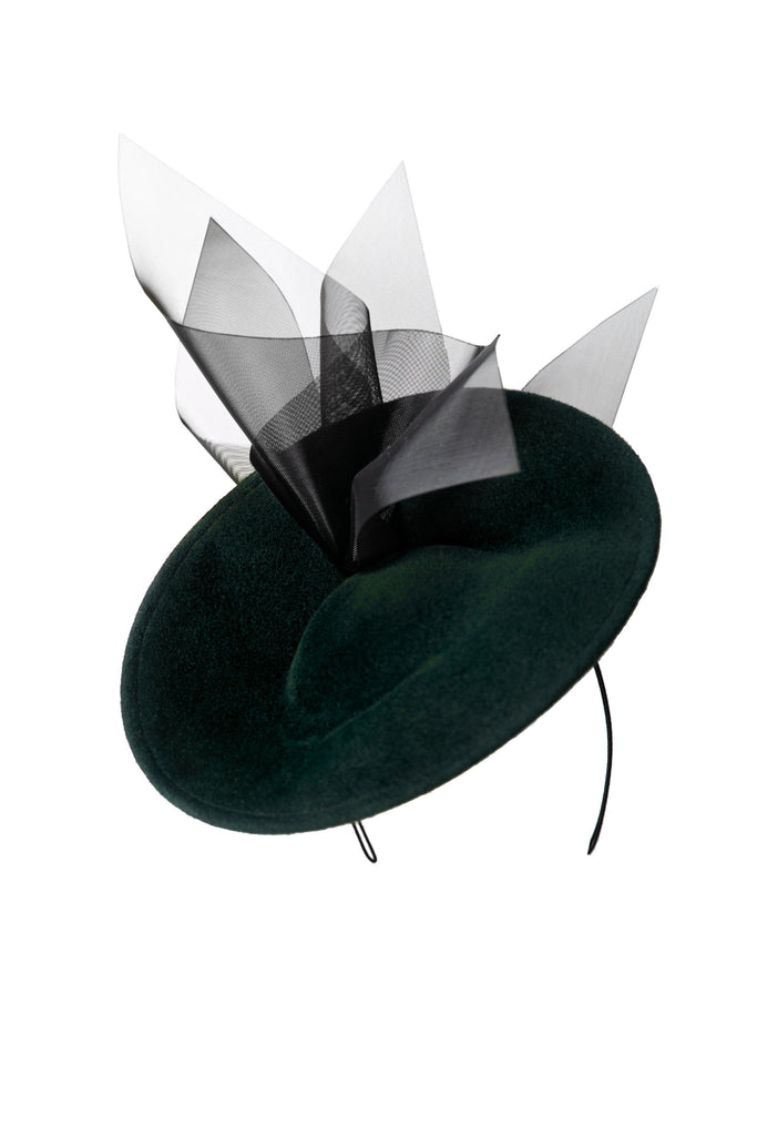 Saucer Hat With Crin- Eila - Maggie Mowbray Millinery