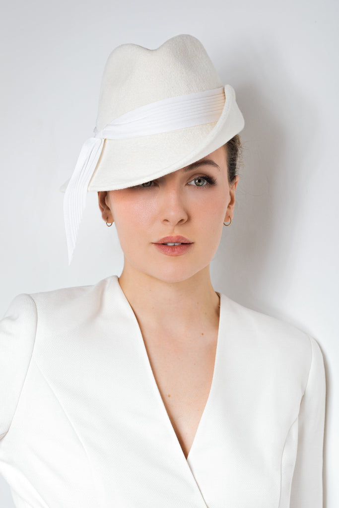 Wedding Trilby Hat - Skylar - Hat hats Maggie Mowbray Millinery